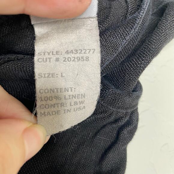 Cut.loose Black 100% Linen Cargo Wide Leg Pants Lagenlook Large - Picture 5 of 10